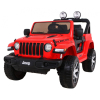 Jeep Wrangler Rubicon na akumulator dla dzieci Czerwony + Pilot + Radio MP3 LED + Koła EVA